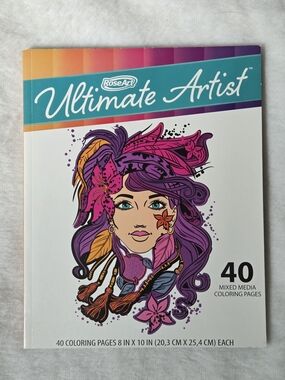 RoseArt Ultimate Artist Coloring Book 40 Pages Mixed Media Fuzzy Foil